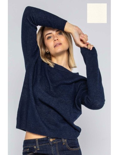 Lokita - pullover girocollo basic 1253 lok0912 panna