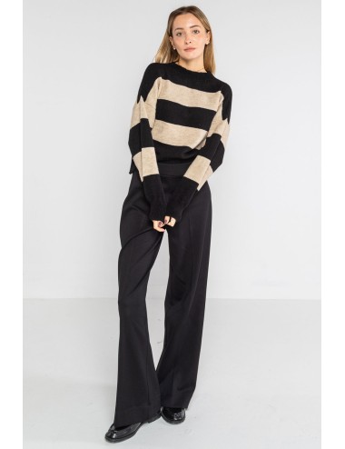 Lokita - pantalone crop in punto roma diagonale 147 lok133pr nero