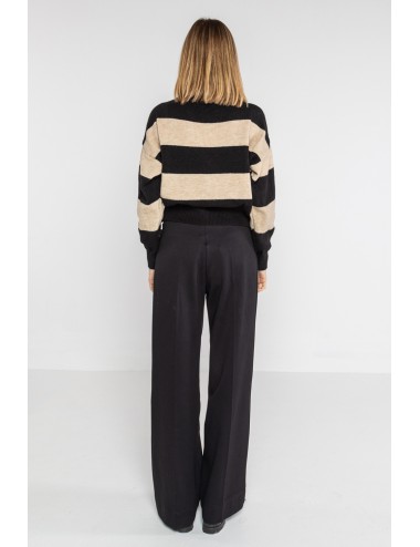 Lokita - pantalone crop in punto roma diagonale 147 lok133pr nero