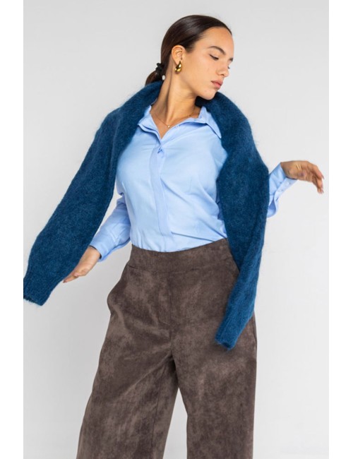 Lokita - camicia slim tessuto oxford 1263 lok15 azzurro