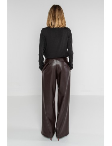 Lokita - pantalone straigt in ecopelle 1214 lok1538 moro