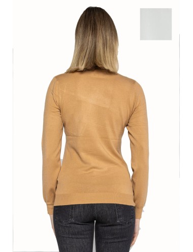 Lokita - dolcevita basic in maglia di viscosa 0090 lok56830 avorio