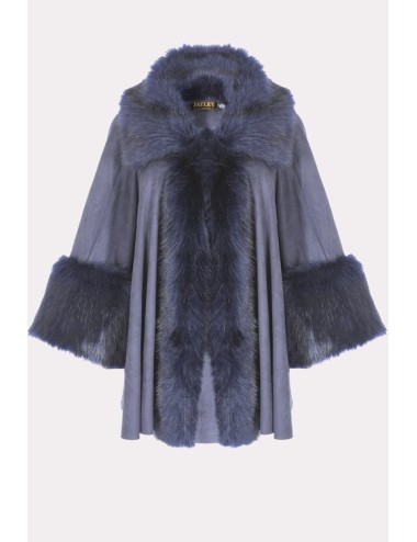 Mantella in ecopelle scamosciata blu sufm34a-07