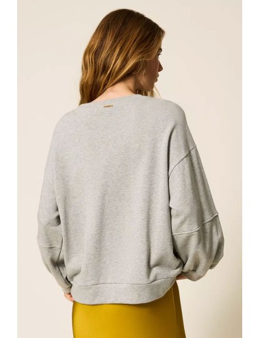 Twinset - felpa con catene di strass e perle 252li2mcc 00082