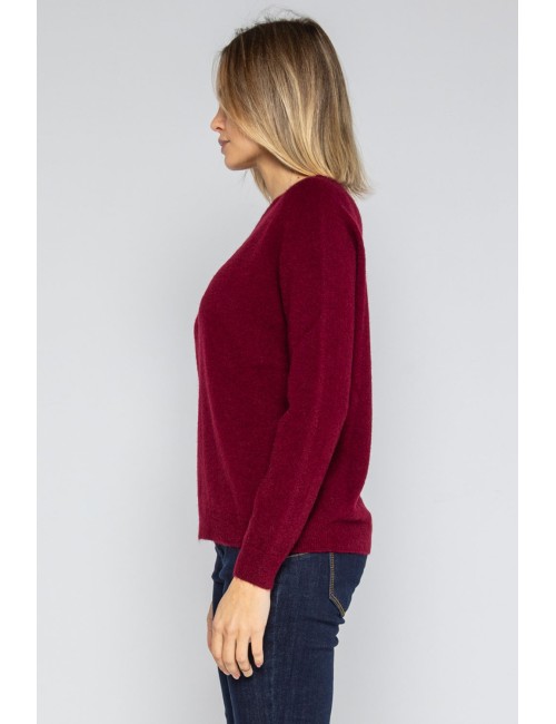 Lokita - pullover girocollo basic 1253 lok0912 burgundy