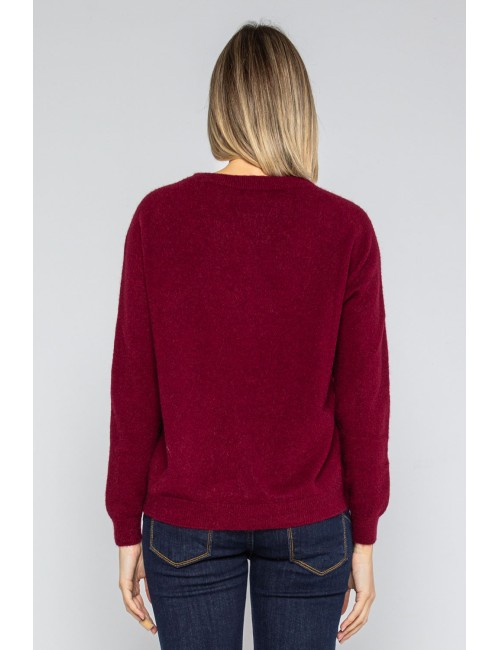 Lokita - pullover girocollo basic 1253 lok0912 burgundy