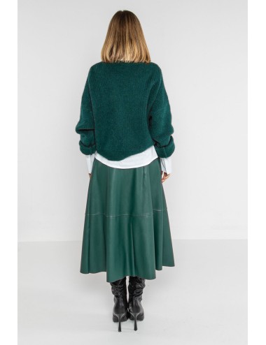 Lokita - pullover misto mohair manica traforata 1266 lok21126 verde bottiglia