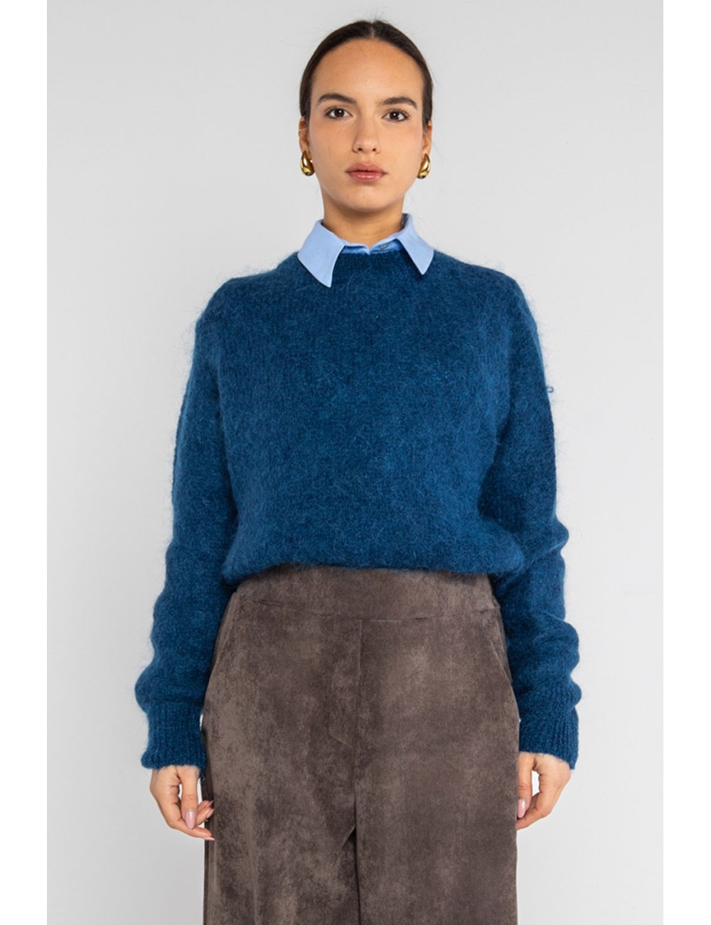 Lokita - girocollo in maglia misto mohair 1164 lok5083 blu