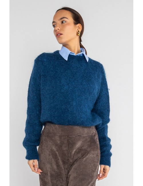 Lokita - girocollo in maglia misto mohair 1164 lok5083 blu