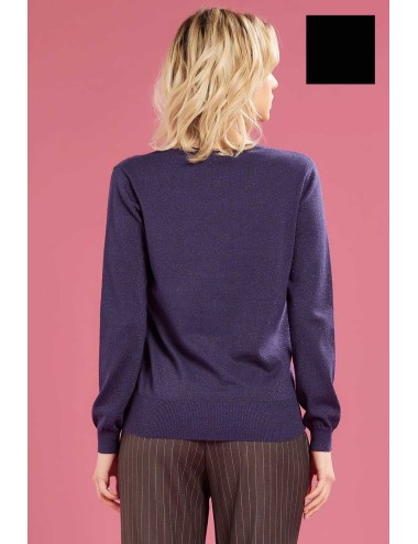 Fresh flower - maglia girocollo lurex ff622 nero