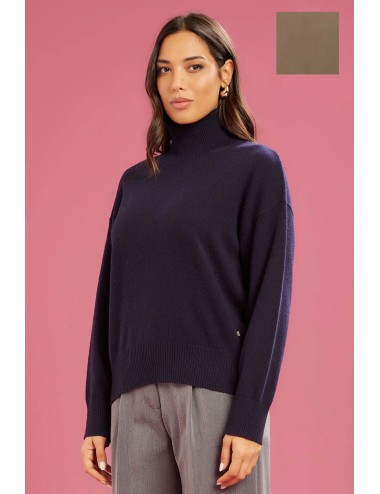 Fresh flower - maglia vulcano ampio misto cashemire ff638 tortora