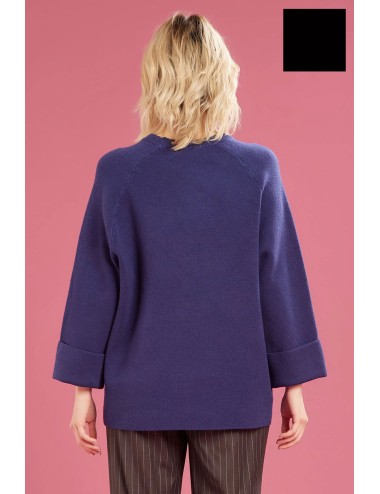 Fresh flower - girocollo maglia chiusa ff651 nero