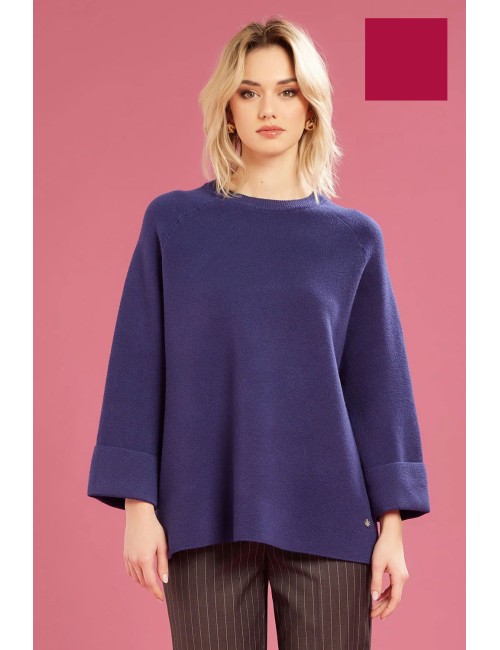 Fresh flower - girocollo maglia chiusa ff651 borgogna