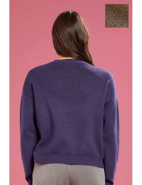 Fresh flower - girocollo c.inglese lurex ff673 tortora