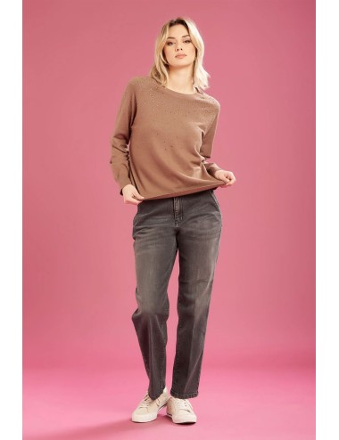 Fresh flower - girocollo c.applicaz. a cascata ff679 tortora