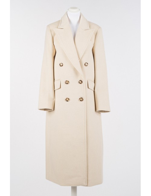 Twinset - cappotto lungo doppiopetto in panno 252li2bbb 12539 sandshell