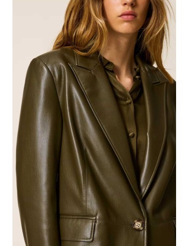 Twinset - giacca blazer effetto pelle 252li2eaa 12655