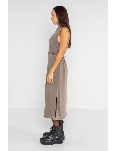 Lokita - abito longuette in maglia 1214 lok1885 fango
