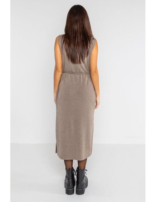 Lokita - abito longuette in maglia 1214 lok1885 fango