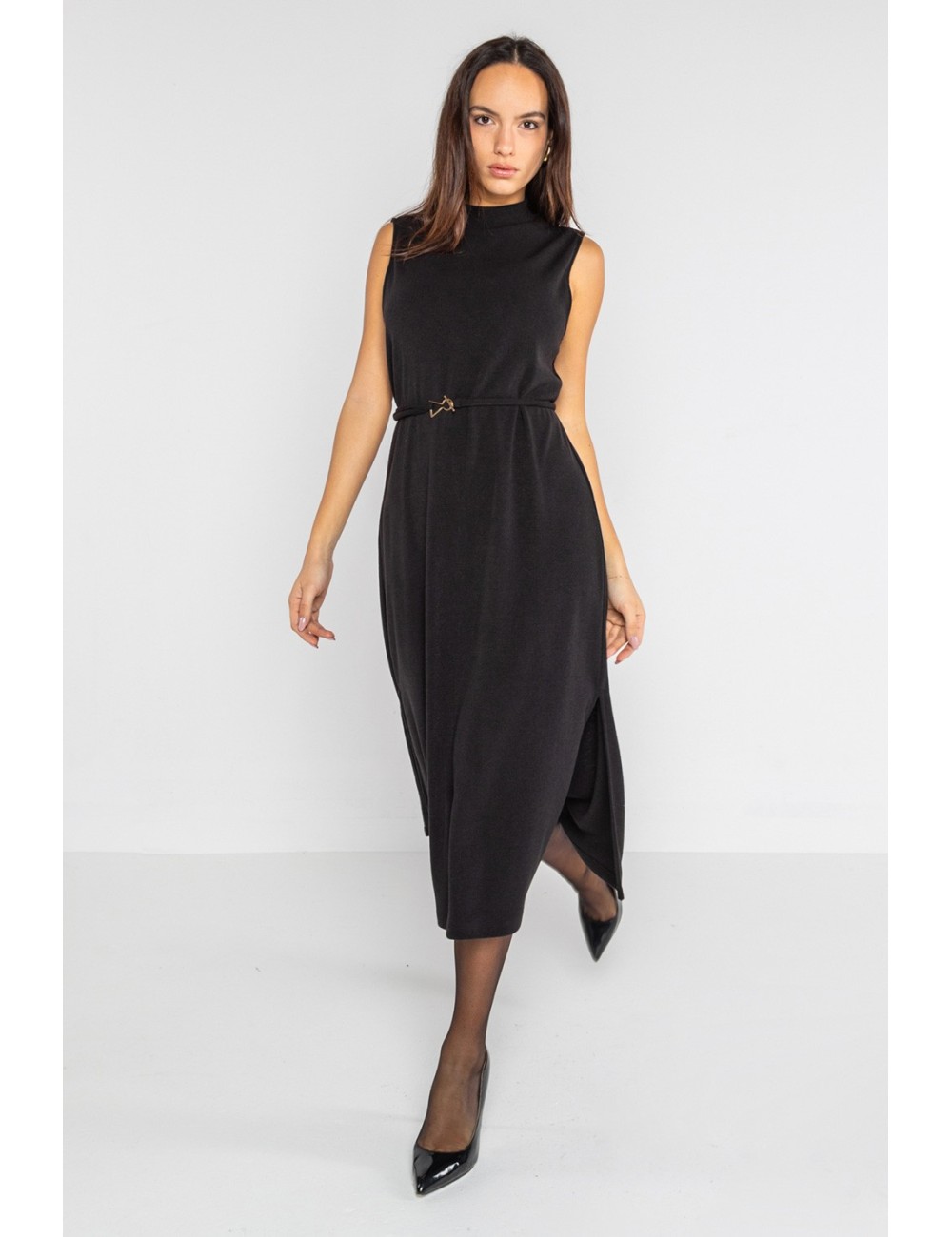 Lokita - abito longuette in maglia 1214 lok1885 nero