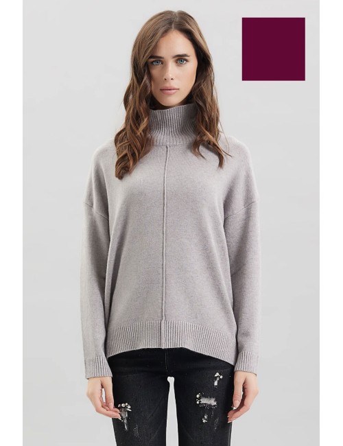 Take two - lupetto con nervatura viscosa dt00375 prugna