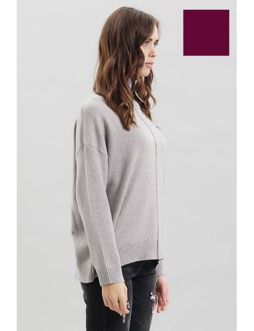 Take two - lupetto con nervatura viscosa dt00375 prugna