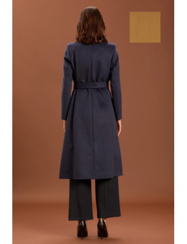 Take two - cappotto lungo con cinta dt01223 cammello