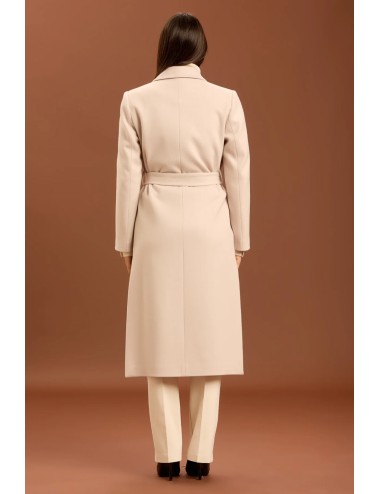 Take two - cappotto con cinta e punto mf dt01245 beige