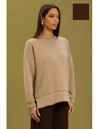 Take two - felpa con spacchetti laterali dt01304 moro