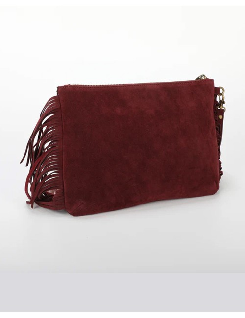 Mimi muà - borsa a busta con frange m8-h201316 mosto