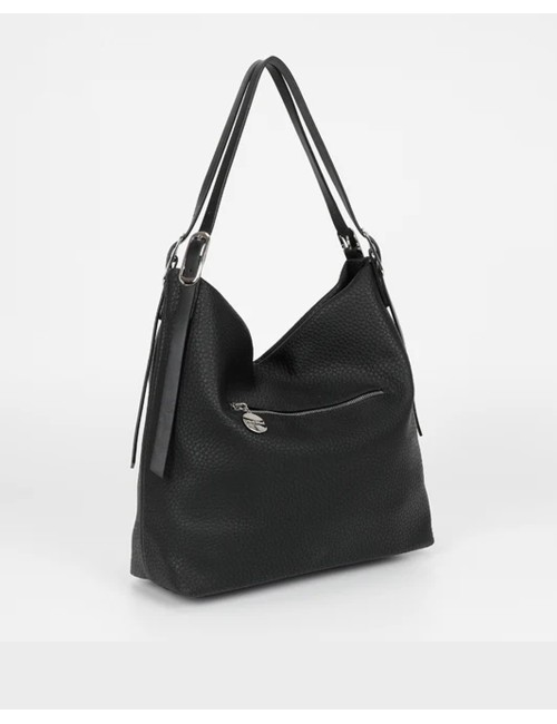 Mimi muà - borsa a sacca con doppio manico e cinturino m8-j201251 nero