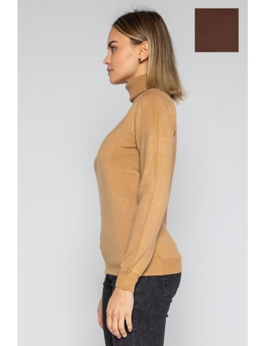 Lokita - dolcevita basic in maglia di viscosa 0090 lok56830 coccio