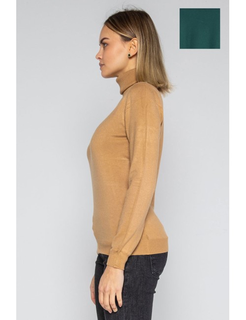 Lokita - dolcevita basic in maglia di viscosa 0090 lok56830 verdone