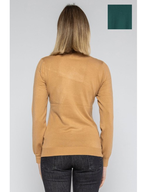 Lokita - dolcevita basic in maglia di viscosa 0090 lok56830 verdone