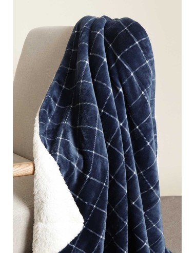 Admas - plaid unisex double-face corel 69035-0-0216 navy