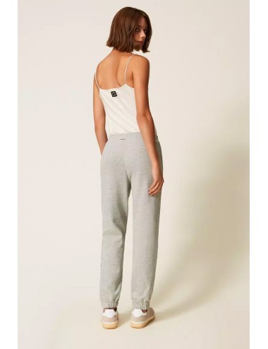 Twinset - pantaloni in felpa con strass e perle 252li2mdd 00082