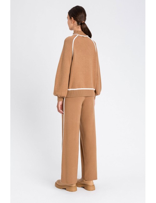 Twinset - pantalone bic. camel/off white 252li3naa 12725