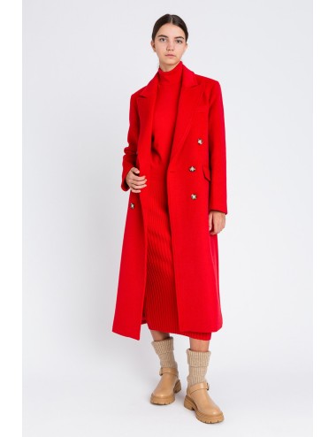 Twinset - cappotto lungo doppiopetto in panno 252li2bbb 12532 red carpet