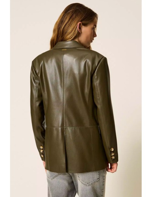 Twinset - giacca blazer effetto pelle 252li2eaa 12655