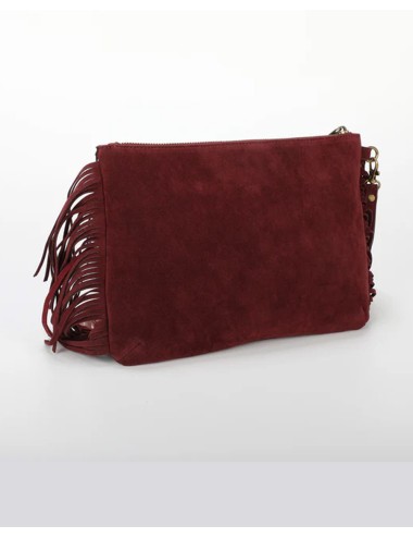 Mimi muà - borsa a busta con frange m8-h201316 mosto