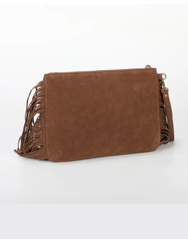 Mimi muà - borsa a busta con frange m8-h201316 cuoio