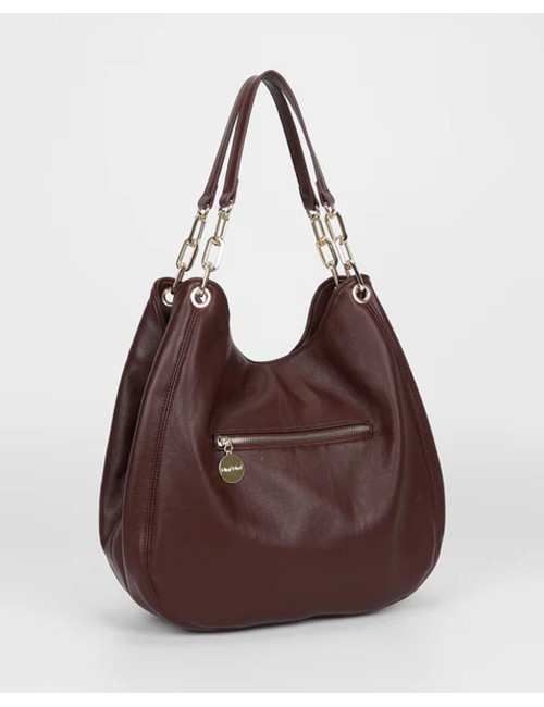 Mimi muà - borsa hobo con dettaglio occhielli m8-y201222 mosto