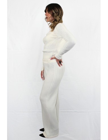 Ermanno scervino - maglia collo alto m/l in misto lana e cashmere con motivo a treccia d474m503apnjg 10606