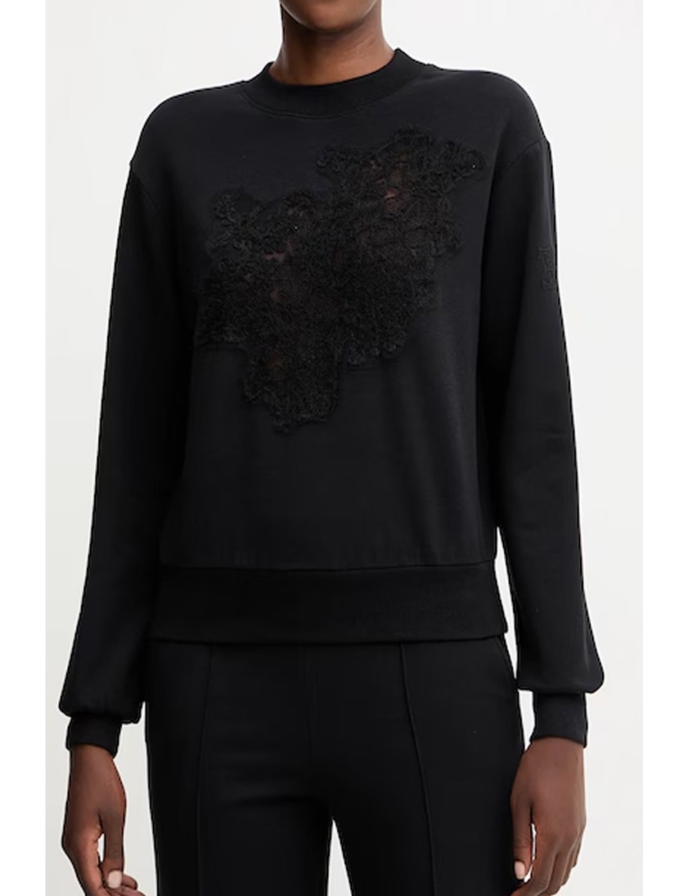 Ermanno scervino - felpa in cotone d474m607lem 95708 nero