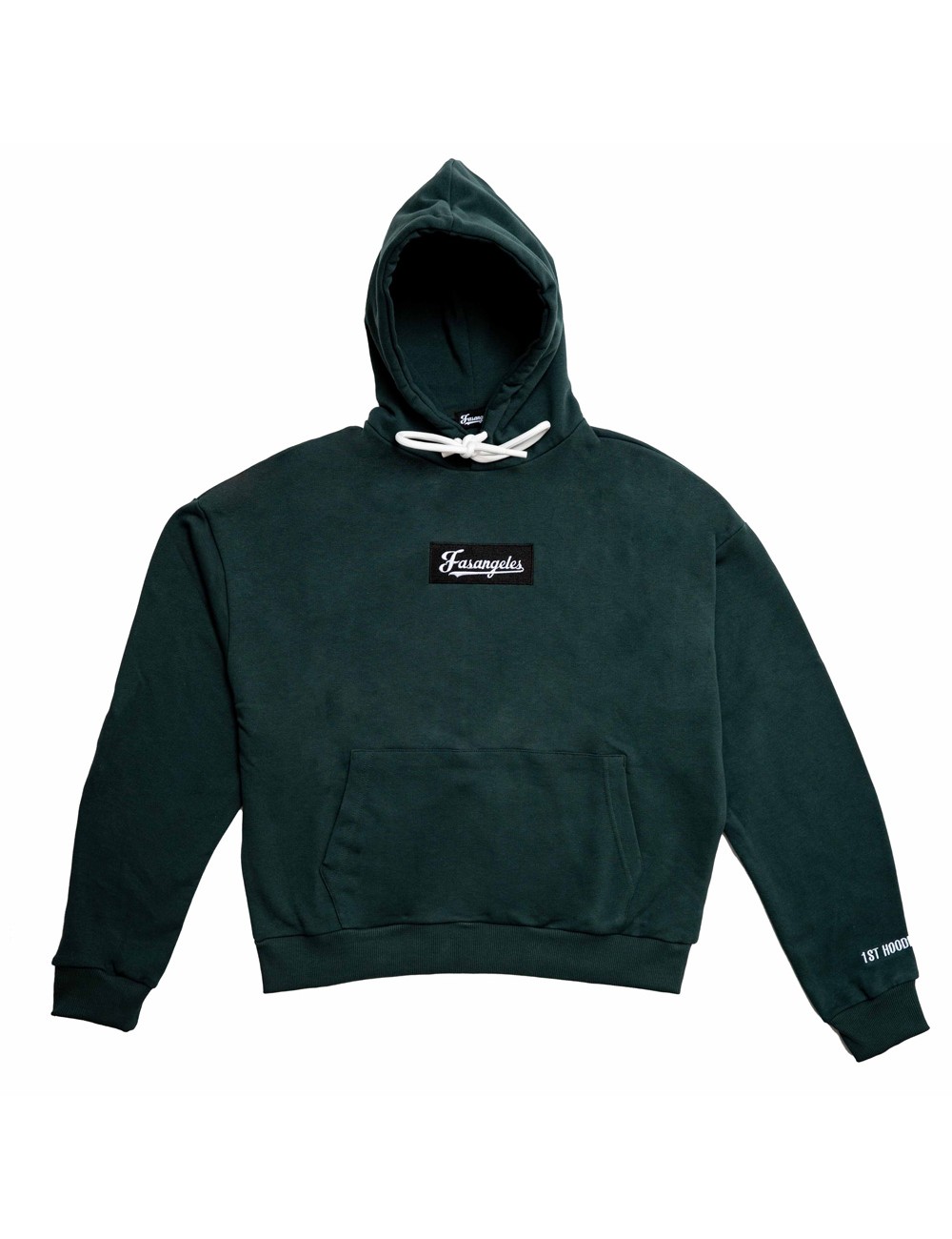 Fasangeles - felpa con cappuccio tuta basic logo fa25bh01 verde bosco