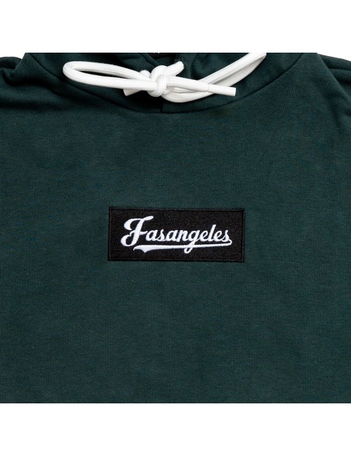 Fasangeles - felpa con cappuccio tuta basic logo fa25bh01 verde bosco