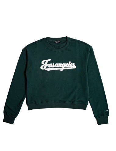 Fasangeles - felpa tuta con logo peluche fa25bc01 verde bosco