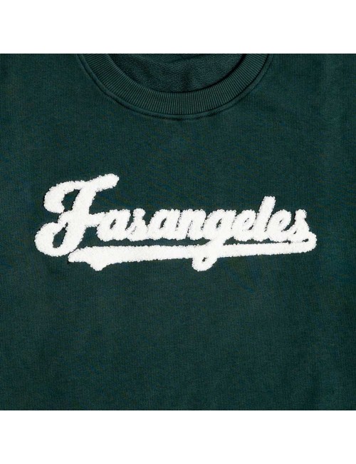 Fasangeles - felpa tuta con logo peluche fa25bc01 verde bosco