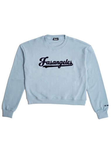 Fasangeles - felpa tuta con logo peluche fa25bc01 azzurro