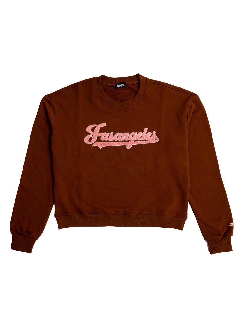 Fasangeles - felpa tuta con logo peluche fa25bc01 choccolate